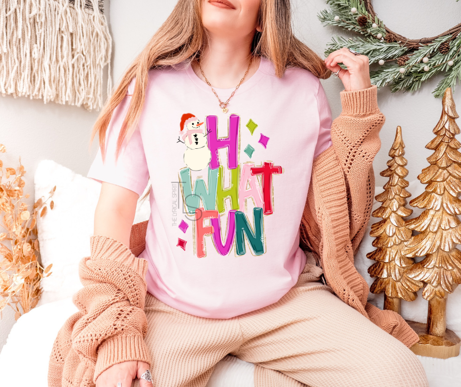 Oh What Fun Snowman Christmas T-Shirt
