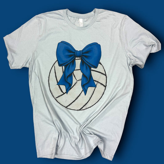 Volleyball Blue Bow T-Shirt