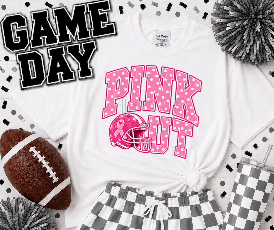 Pink Out Football Polka Dots T-Shirt