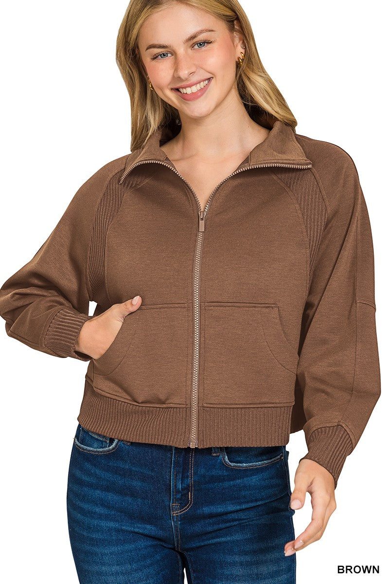 Scuba Full Zip Jacket - Brown