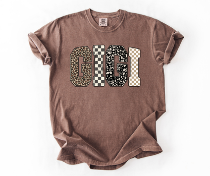 GIGI Leopard Checkered T-Shirt