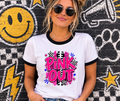 Pink Out Checker Stars Ringer T-Shirt