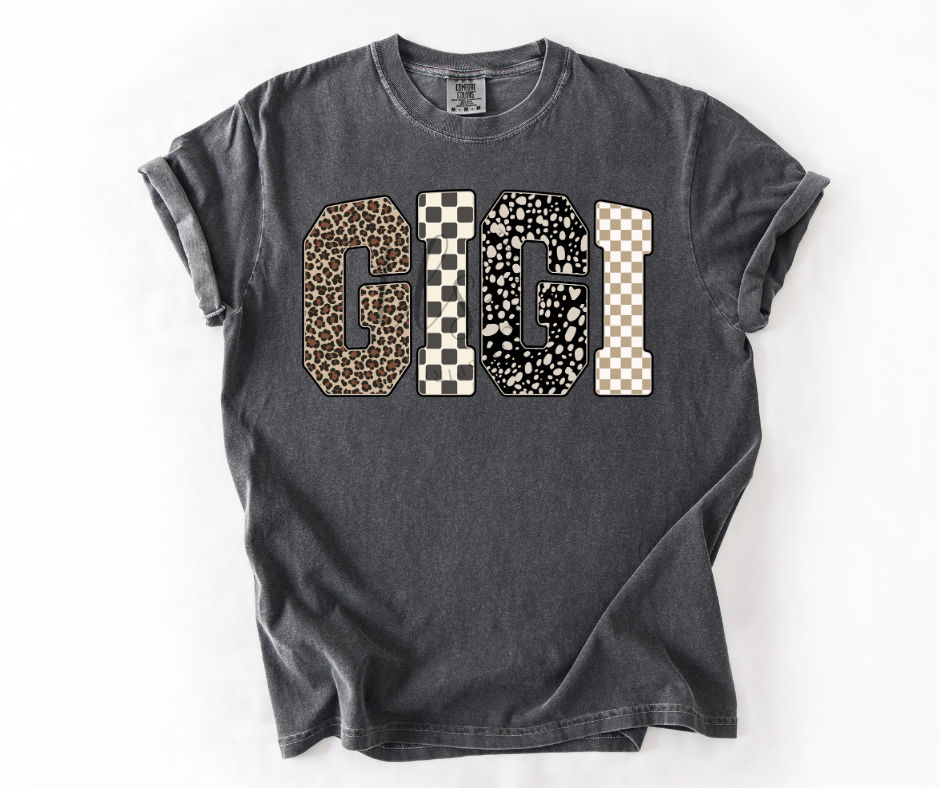 GIGI Leopard Checkered T-Shirt