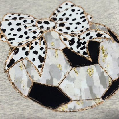 Soccer Ball Bow Gold Glitter Sweatshirt