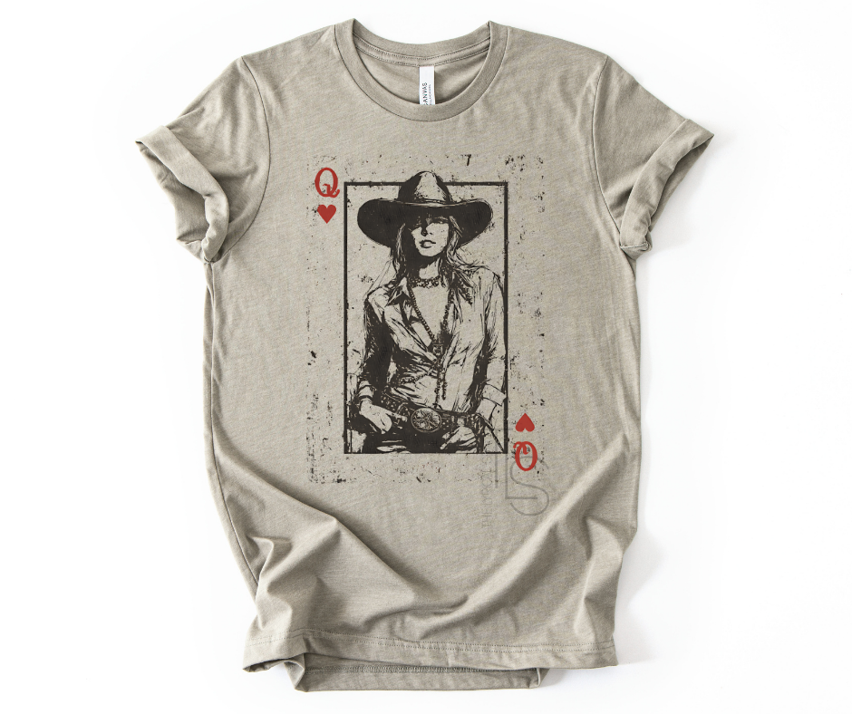 Queen Of Hearts Western Cowgirl T-Shirt