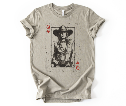 Queen Of Hearts Western Cowgirl T-Shirt