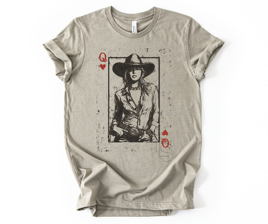 Queen Of Hearts Western Cowgirl T-Shirt