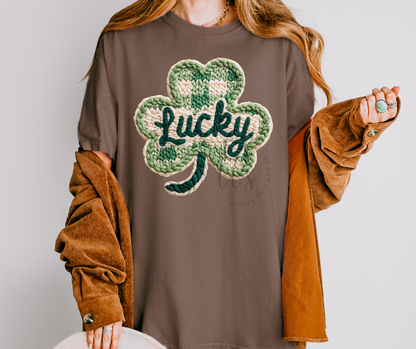 Lucky Clover Faux Yarn T-Shirt