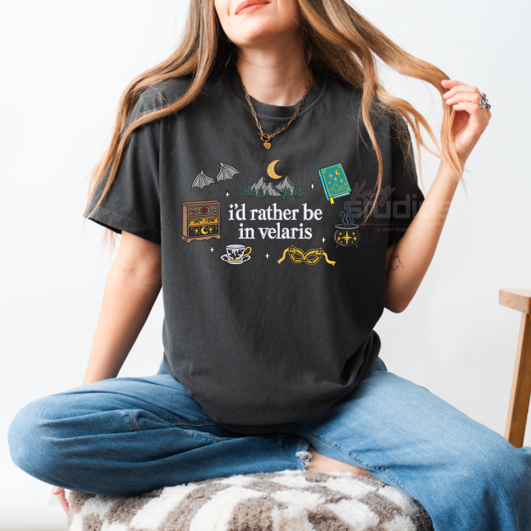 I'd Rather Be In Velaris - Embroidered T Shirt