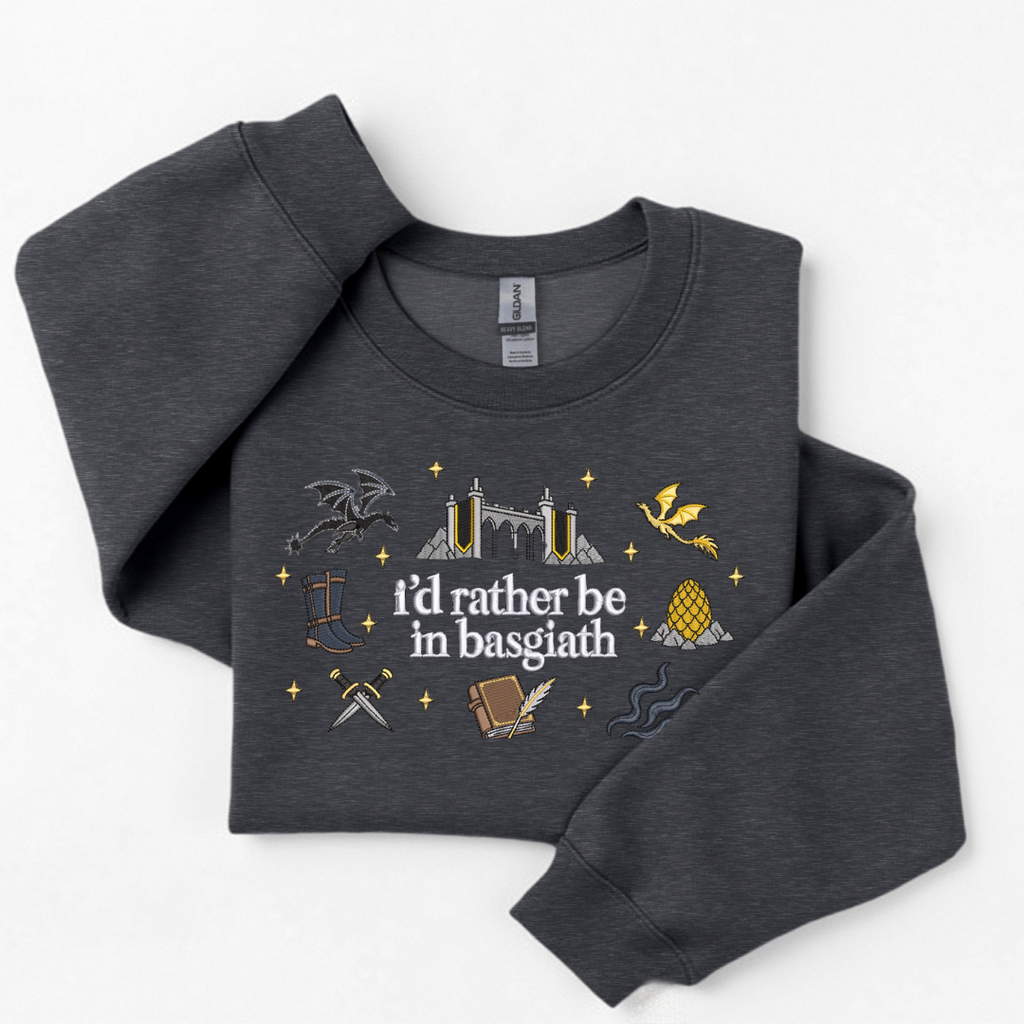 I'd Rather Be In Basgiath - Embroidered Crewneck