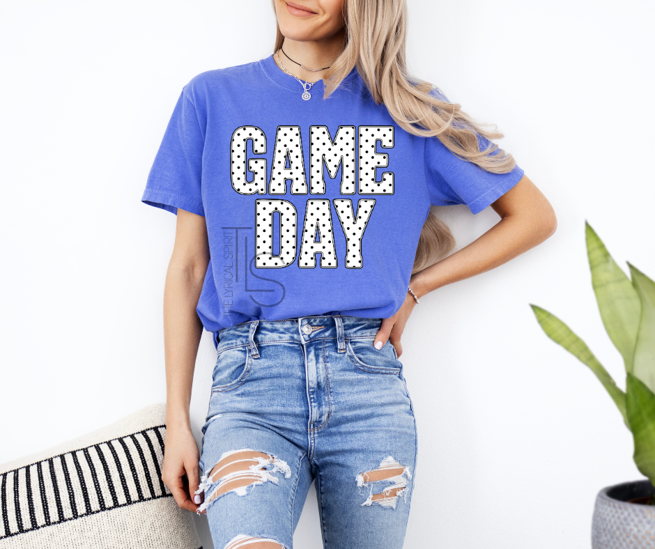 Game Day Black Polka Dot Spirit T-Shirt