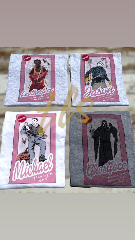 Halloween Villains in Pink Box T-Shirt