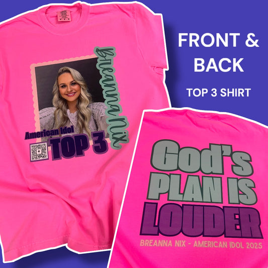 Breanna Nix Neon Pink Comfort Colors T-Shirt