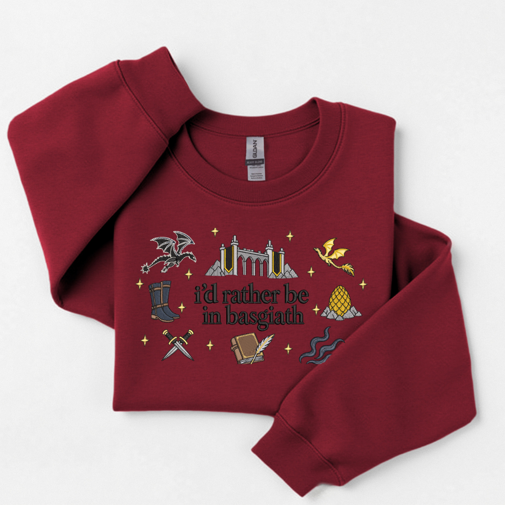 I'd Rather Be In Basgiath - Embroidered Crewneck