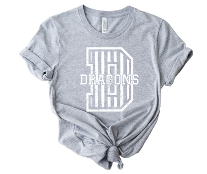 White Stripe Mascot School Spirit T-Shirt 