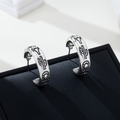 Cowgirl Engraved Silver Hoop Earrings