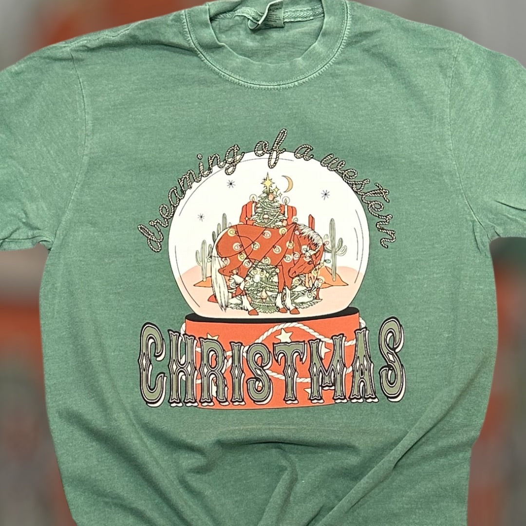 Western Snow Globe Christmas T-Shirt