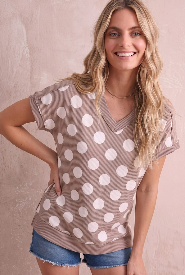 Spot On Polka Dot V-Neck Top