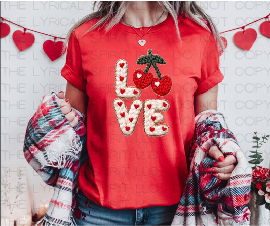Love Faux Yarn Valentine's T-Shirt