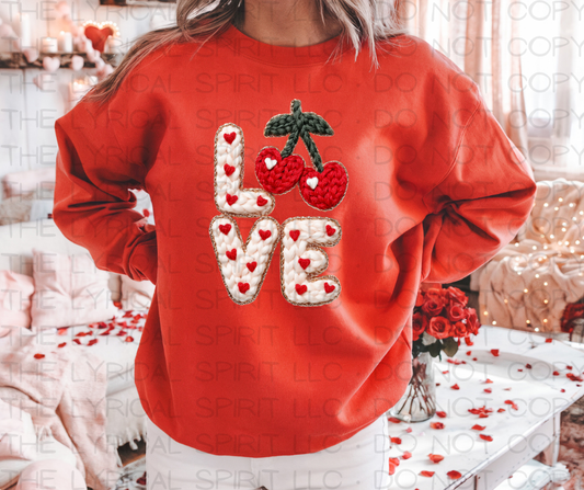Love Faux Yarn Valentine's Sweatshirt