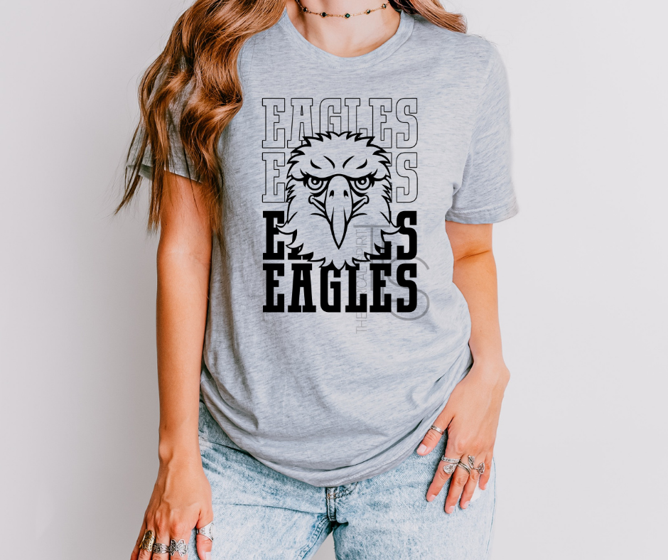 Eagles Mascot Black Custom Exclusive T-Shirt