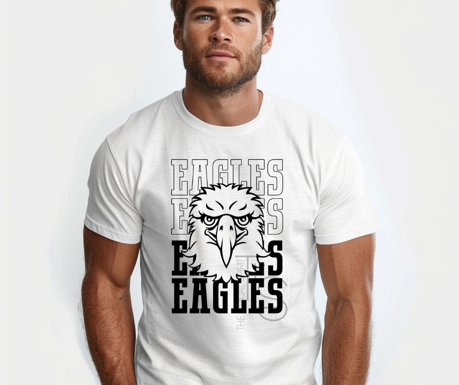 Eagles Mascot Black Custom Exclusive T-Shirt