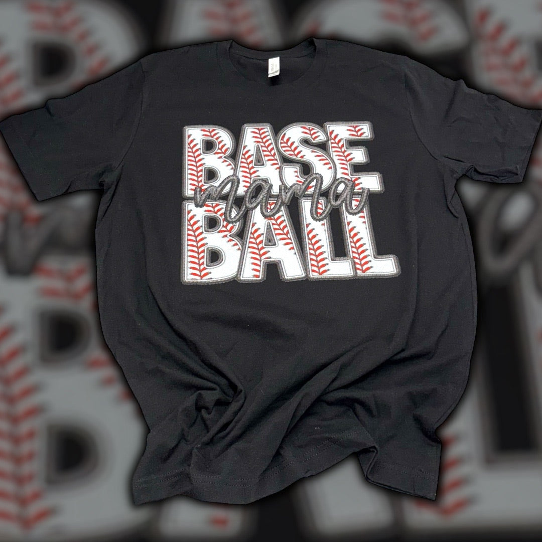 Baseball Mama Black T-Shirt