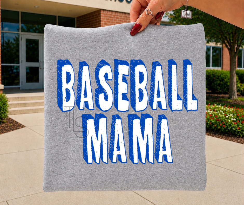 Blue Baseball Mama T-Shirt