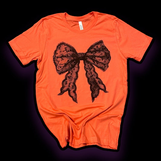 Black Lace Bow Halloween T-Shirt