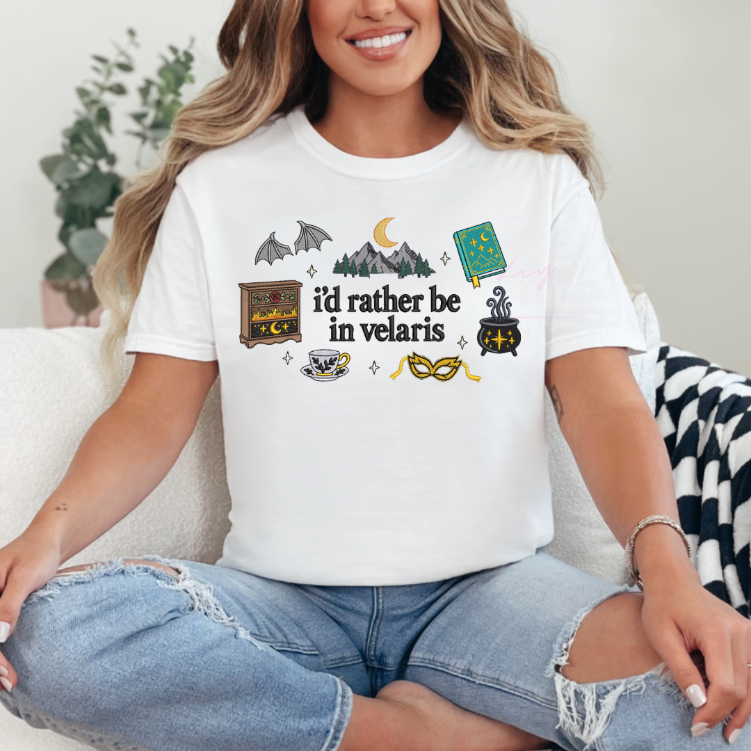 I'd Rather Be In Velaris - Embroidered T Shirt