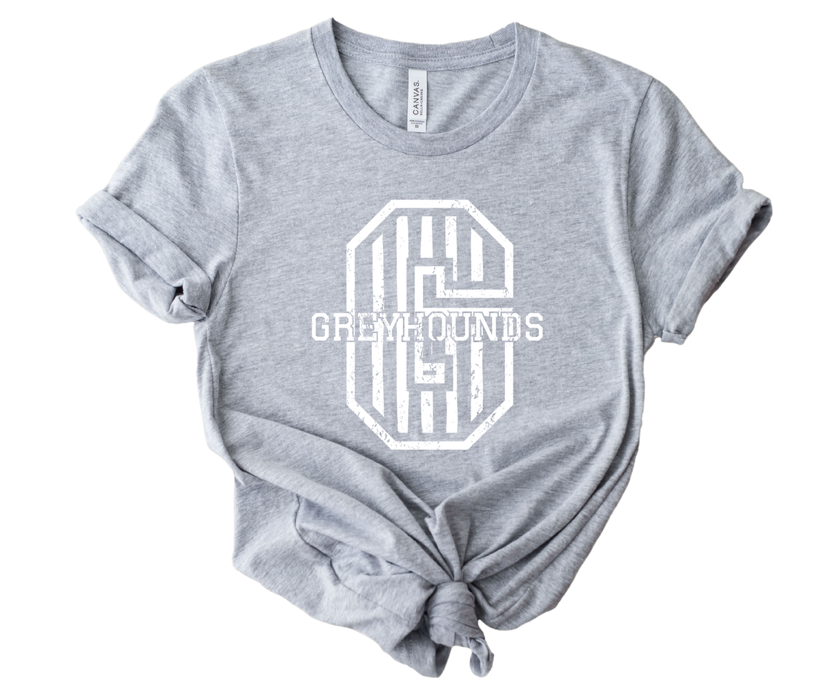 White Stripe Mascot School Spirit T-Shirt 