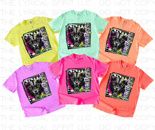 Panthers Mascot Neons Custom Exclusive T-Shirt