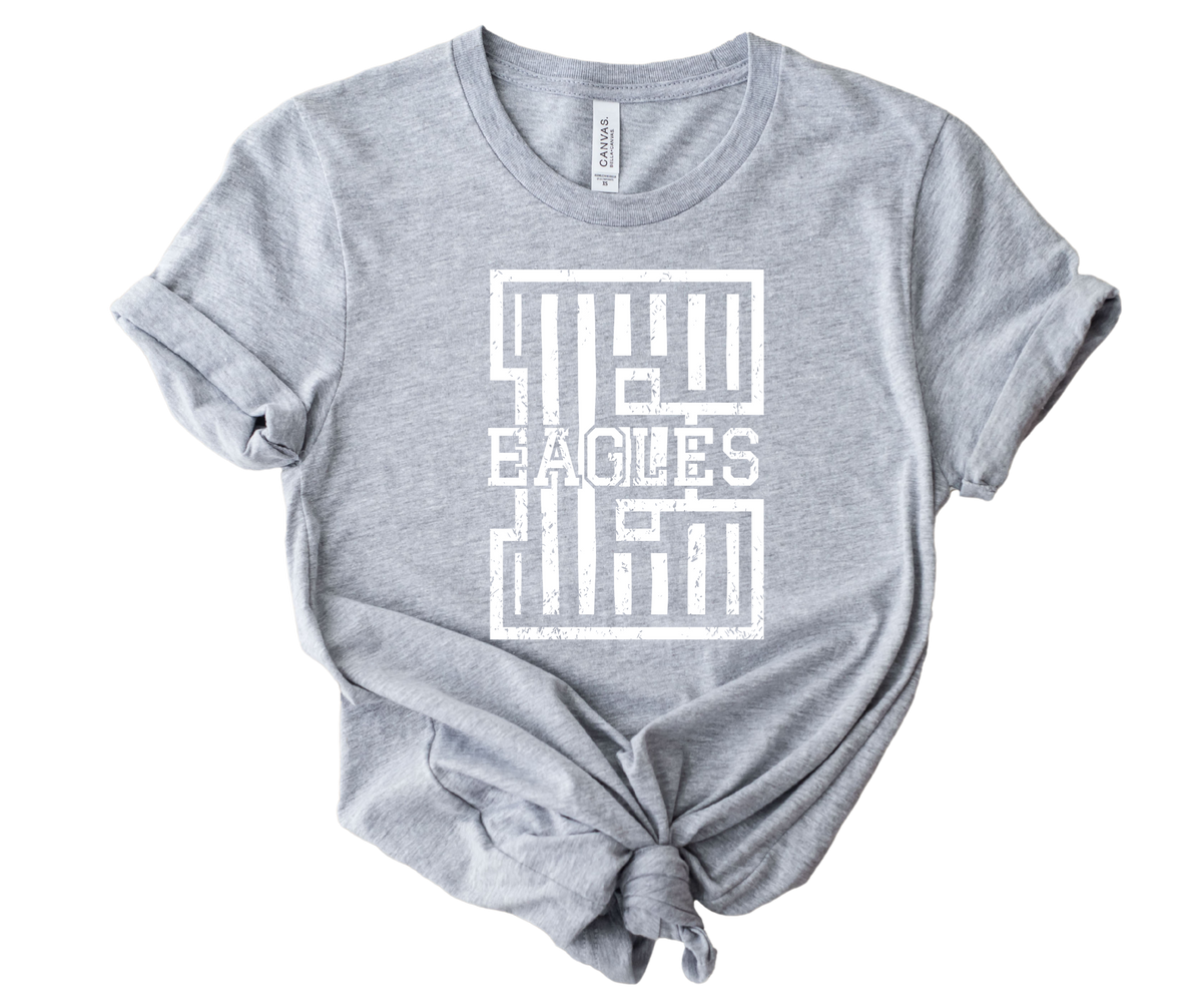 White Stripe Mascot School Spirit T-Shirt 