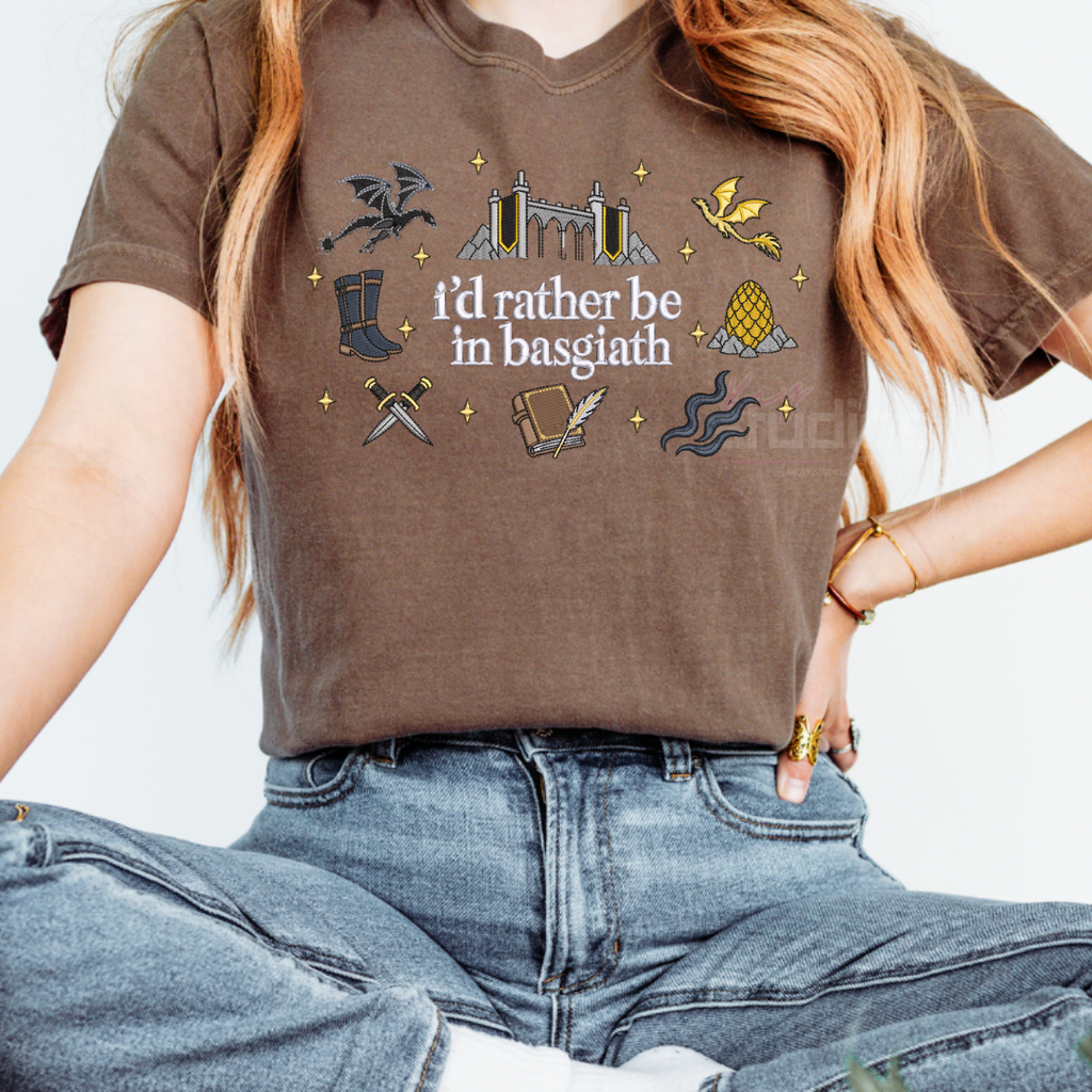 I'd Rather Be In Basgiath - Embroidered T Shirt