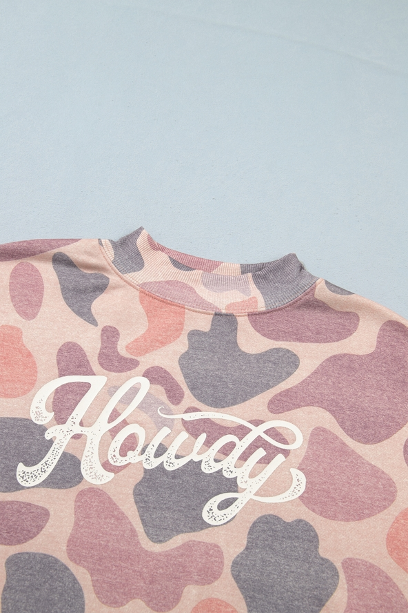 Camo Howdy Western Pullover Mock Neck Sweatshirt