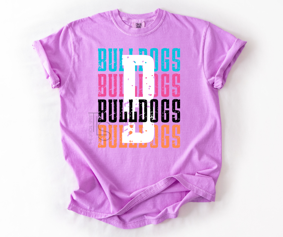 Bulldogs Distressed Neon Spirit Exclusive T-Shirt