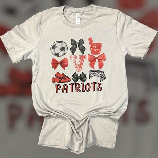 Victory Patriots Soccer Bow Coquette Exclusive Design T-Shirt