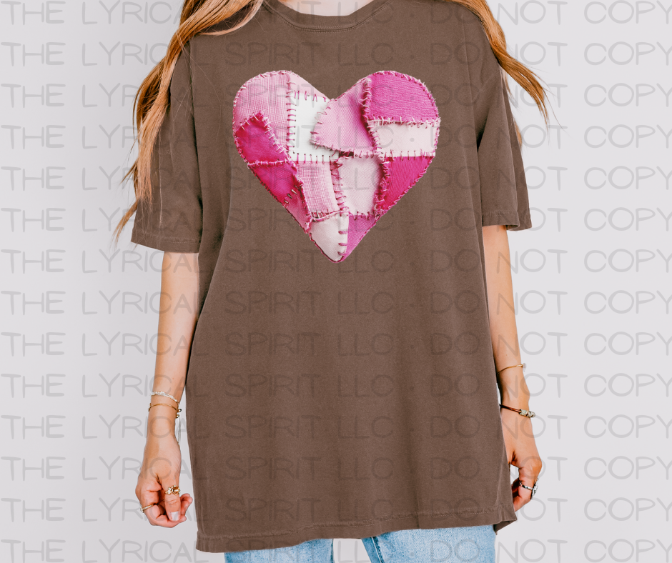 Patchwork Heart Valentine's T-Shirt