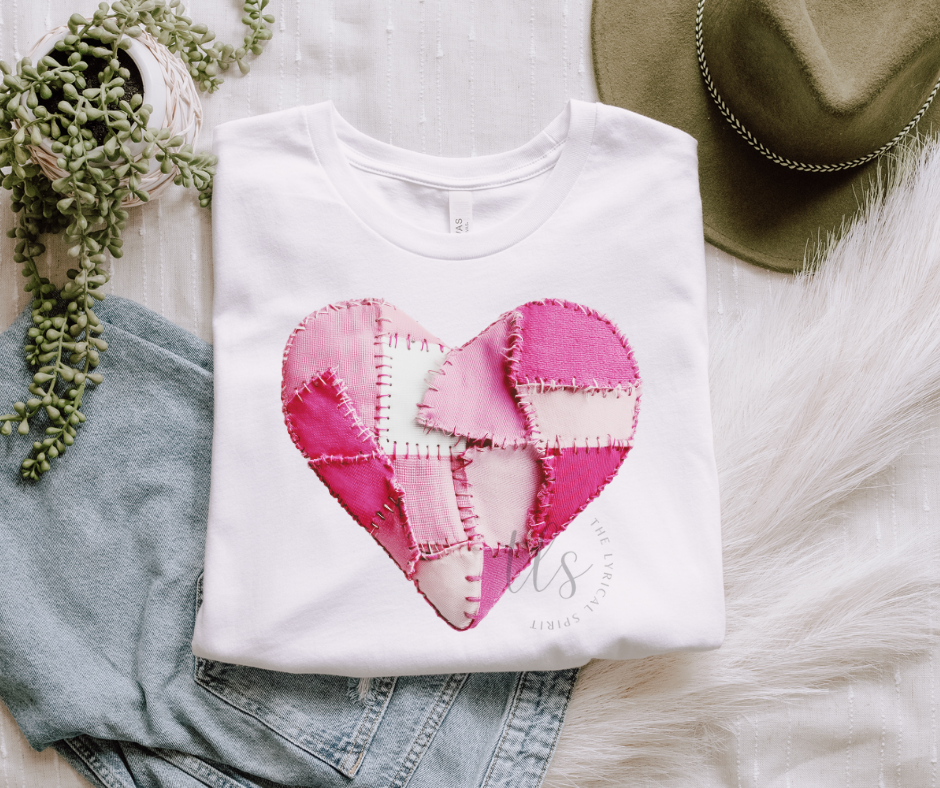 Patchwork Heart Valentine's T-Shirt