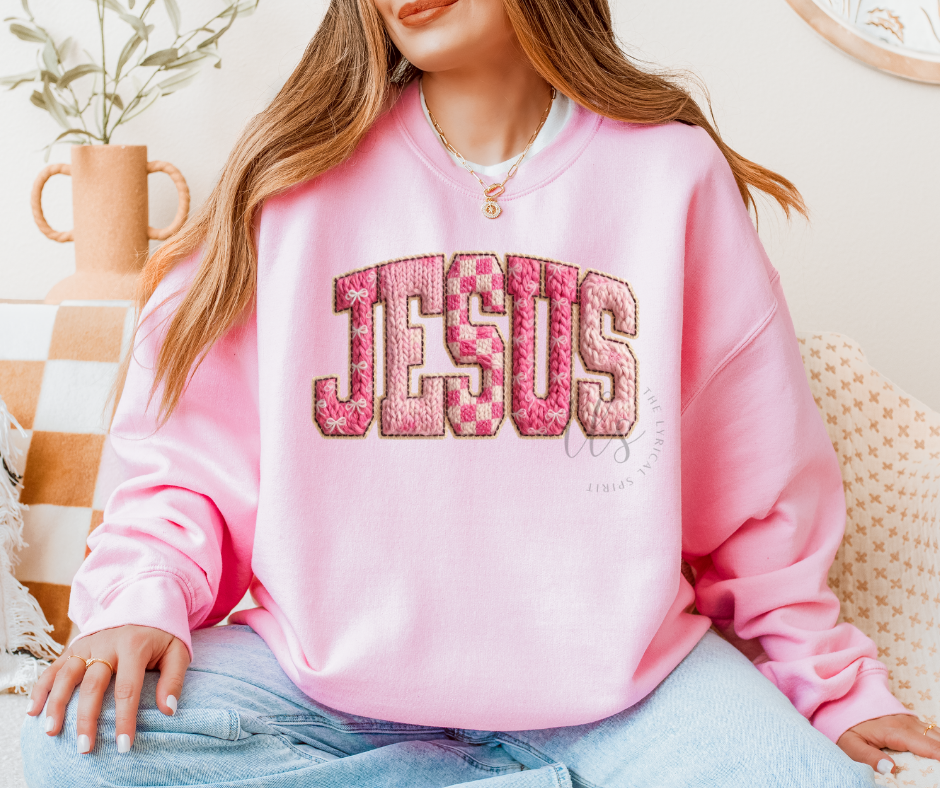Jesus Faux Yarn Patch Sweatshirt