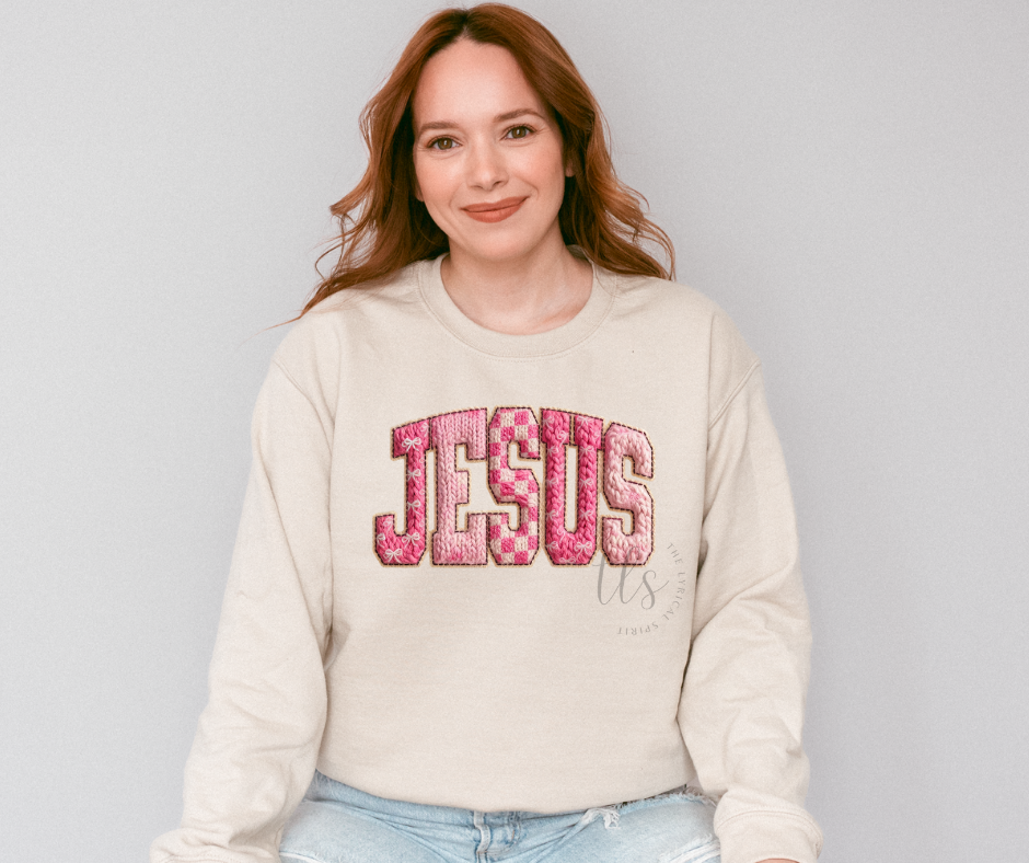 Jesus Faux Yarn Patch Sweatshirt