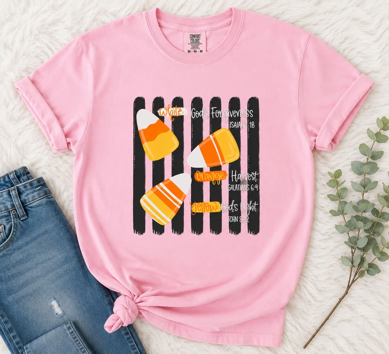 Candy Corn Halloween Faith T-Shirt