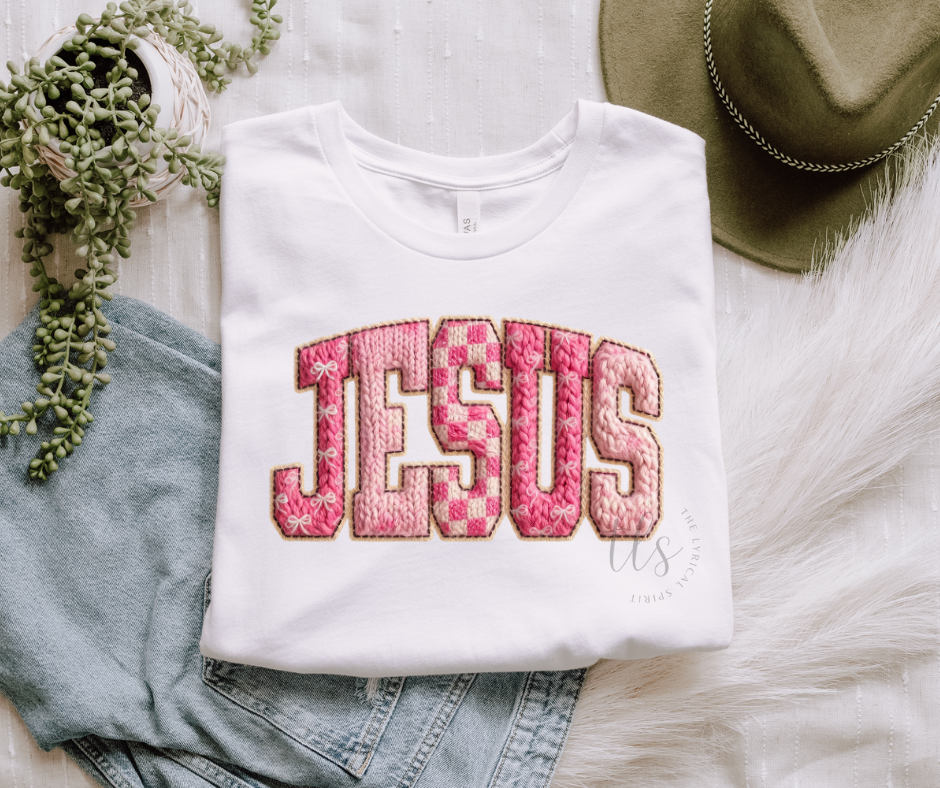 Jesus Faux Yarn Patch T-Shirt