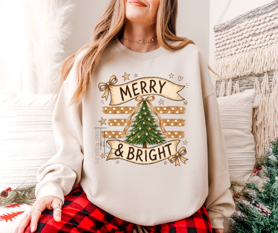 Merry & Bright Christmas Tree T-Shirt/Sweatshirt