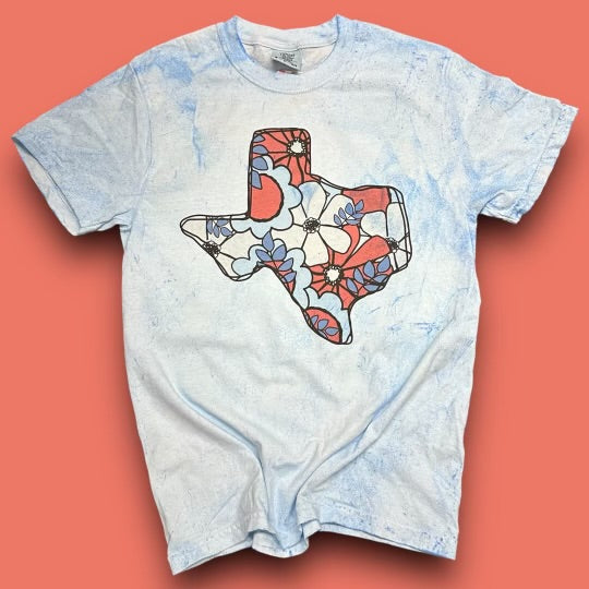 Texas Red White Blue Floral T-Shirt