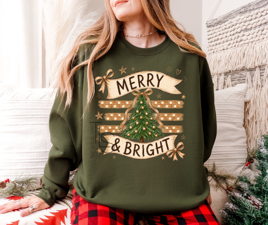 Merry & Bright Christmas Tree T-Shirt/Sweatshirt