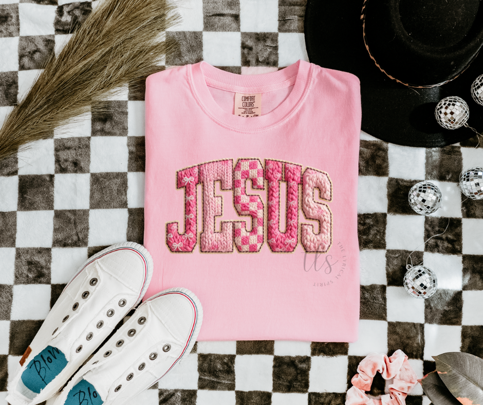 Jesus Faux Yarn Patch T-Shirt