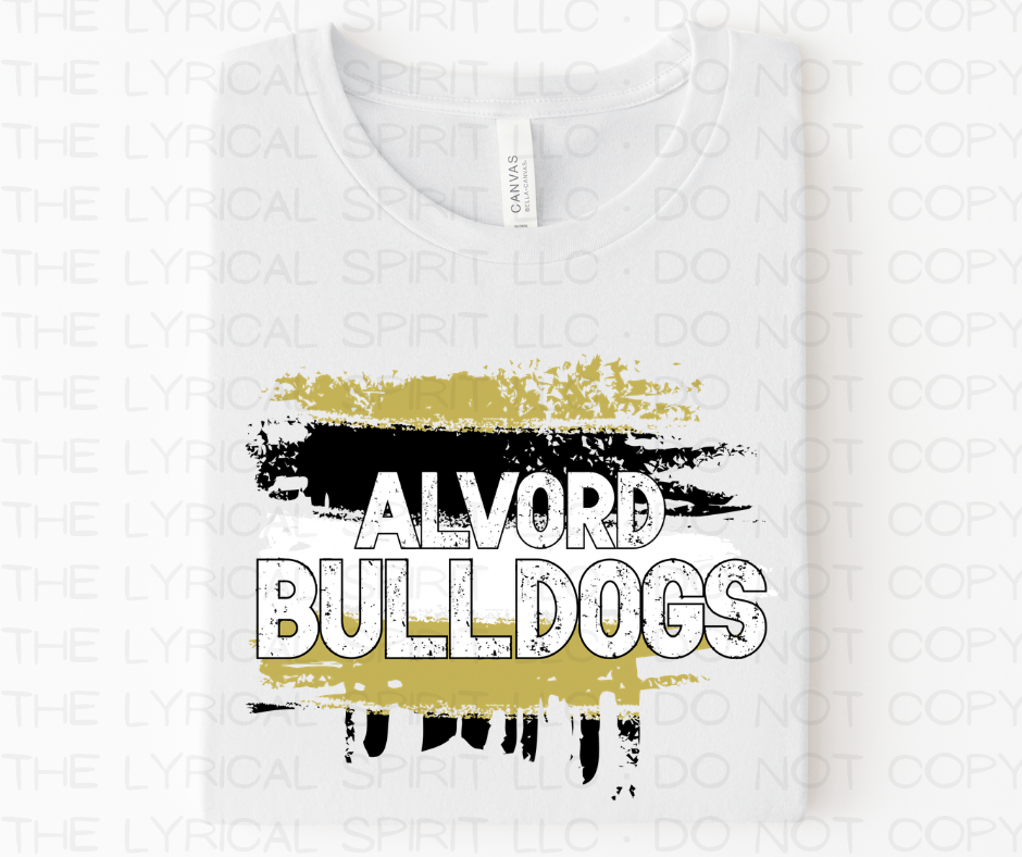 Alvord Bulldogs Paint School Spirit T-Shirt