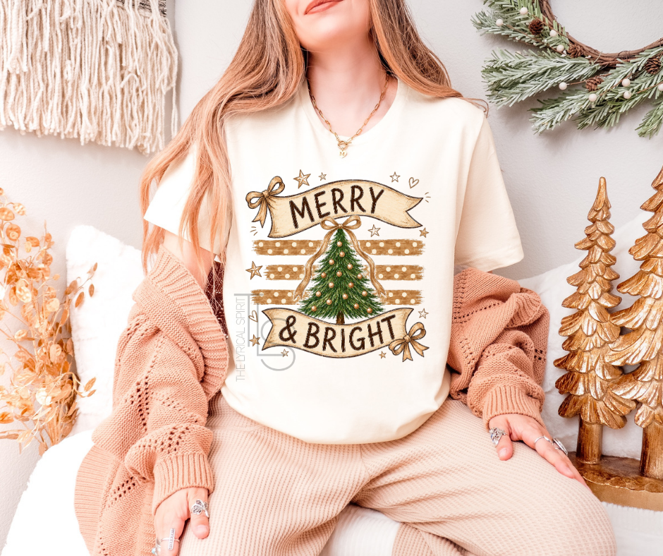 Merry & Bright Christmas Tree T-Shirt/Sweatshirt