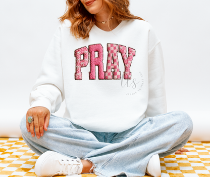Pray Faux Yarn Patch Sweatshirt